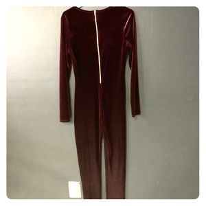 Burgundy Velour Jumpsuit